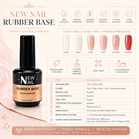 Base de Gel Caoutchouc 15ml pour Ongles – Couleurs Nude Rose Teintée Effet Gelée – Fournitures Professionnelles UV LED pour Ongles – Couche de Base