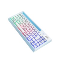 Clavier de jeu sans fil rechargeable avec rétroéclairage RVB, type C, taille compacte, clavier de jeu miniature en ABS avec BT