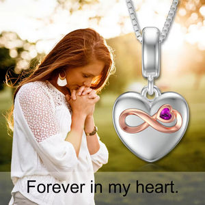 Joyería fina, collar con colgante <span class=keywords><strong>de</strong></span> urna <span class=keywords><strong>de</strong></span> corazón infinito chapado en oro rosa y rodio <span class=keywords><strong>de</strong></span> Plata <span class=keywords><strong>de</strong></span> Ley 925 - Product Image 6