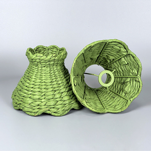 אהיל מנורה קלוע בעבודת יד, מודרני, ידידותי לסביבה, מבמבוק וראטן, למנורת שולחן פנימית - Product Image 4