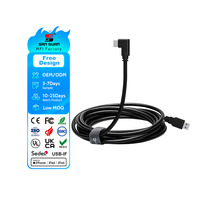 Kabel VR USB 3.2 Gen1 Tipe-C 5Gbps Transfer 3A Pengisian Cepat Pelindung Jalinan Nilon Jaket PVC Kepala Miring Melindungi
