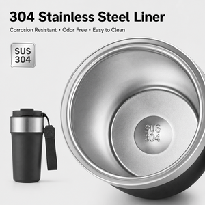 Custom Logo Stainless Steel Coffee Tumbler Vacuum Insulated Travel Mug Corporate Gift Promotional <b>Drinkware</b> With Carry Strap - Product Image 4