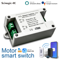 Interrupteur de commande à distance intelligent WIFI pour moteur, marche avant et arrière, commande de levage de rideau électrique, table, porte de garage, minuterie, compatible avec Alexa