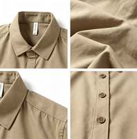 Kemeja Pria Oversize 100% Katun Kancing Tunggal Gaya Kasual Formal Lengan Panjang untuk Musim Semi Layanan OEM Grosir