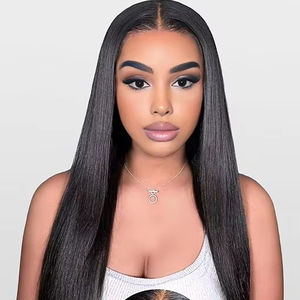 黑色女性长<span class=keywords><strong>36</strong></span>英寸假发13x4高清透明人发蕾丝前蕾丝假发 - Product Image 1