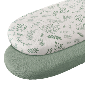 Lenzuolo per culla in mussola per bambini e bambine 100% in cotone, confezione da 2, morbida e traspirante per materassino Standard - Product Image 1