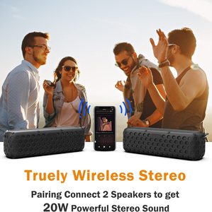 Altavoz ES-T60 Caixa De Som Bombox de 10 W, Sonido Estéreo Potente, Altavoces Portátiles con Subwoofer, Altavoz Dual con Micrófono, Altavoz Bluetooth Solar - Product Image 5