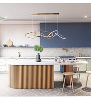 Lustre Doré Luxueux Nouvelle Conception Géométrique pour Salle à Manger, Suspension Intérieure Décorative avec Nouvelles Fonctionnalités - Vente Flash