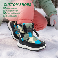 Bottes d'hiver unisexes pour enfants personnalisées, doublure en fourrure, imperméables, imprimé camouflage, semelle antidérapante, pour l'extérieur