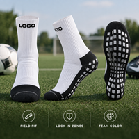 Chaussettes de football renforcées à logo blanc et noir, avec panneau de maintien, pour une adhérence optimale sur le terrain, profil mince, pour crampons, avec tableau des tailles, pour clubs