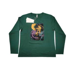 Camiseta de Manga Larga para Hombre, Estampada, Cuello Redondo, Mezcla de Algodón, Diseño Gráfico en la Espalda, Estilo Casual, Cómoda y Suave para Uso Diario - Product Image 1
