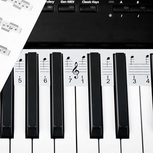 Tabla de notas de piano de 61 teclas, pegatinas removibles antiadherentes para teclado de piano con tablilla <span class=keywords><strong>musical</strong></span> y notación <span class=keywords><strong>musical</strong></span> numerada para niños principiantes - Product Image 5