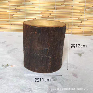Thai Solid Wood <b>Pen</b> Holder Vintage Style Round Desktop Storage <b>Box</b> Home Office Supplies Gift Ornament - Product Image 4