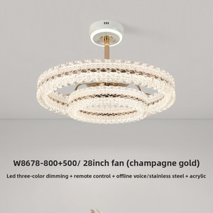 Ventilateur de plafond LED de luxe moderne avec lumière, lustre ventilateur <span class=keywords><strong>pour</strong></span> salle de banquet, hôtel, hall, villa, salon, salle à manger, éclairage décoratif - Product Image 6