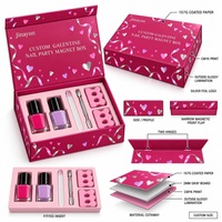 Boîte magnétique rigide personnalisée pour fête des ongles Galentine, designs OEM personnalisés pour la Saint-Valentin, papier couché 157 g/m², carton gris 2 mm