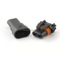Connecteur étanche à deux broches DJ9005A avec capteur d'eau, adaptateur de contrôleur de lampe HID, prise 12059181 avec contact en cuivre