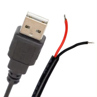 OEM USB 2,0 A macho para abrir la soldadura pelada estañado desnudo 2 Cable extremo Pigtail Cable de carga de energía