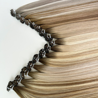 Ashy Rooted Platinum Blonde Italian Glue Kératine Flat Tip Cuticule Remy Hair Extensions