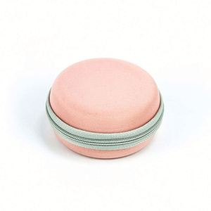 Custom Small Round Shape EVA Earphone Case Travel Portable EVA Earbud Pouch Bag Pink Cute EVA <b>USB</b> Charger Cable Case - Product Image 3