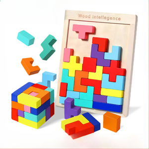 Bloques Rusos <span class=keywords><strong>de</strong></span> Madera Educativos Unisex Personalizables al por Mayor, Modelos Coloridos y Juguetes <span class=keywords><strong>de</strong></span> Construcción Tipo Rompecabezas - Product Image 4