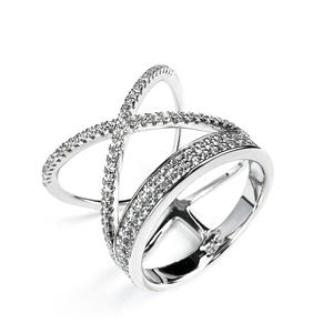 Wholesale Price Wedding Band <strong>Ring</strong> for Women <strong>X</strong> Crisscross 925 Sterling Silver Zircon Moissanite Iced Out Pinky <strong>Ring</strong> Fine Jewelry - Product Image 1