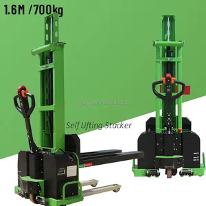 JG Semi Electric Full Electric Self Lifting Stacker Portable Forklift Stacker 1.3m 1.6m Self Lifting Stacker