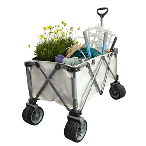 Klappbarer Strandtrolley Dienstprogramm Camping Metall-Handwagen tragbar faltbar im Freien Camping Strandwagen-Trolley