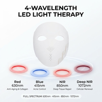 Masque facial LED en silicone 4D profilé pour photothérapie, traitement de soin de la peau à la lumière rouge et NIR, pour salon de beauté et usage domestique