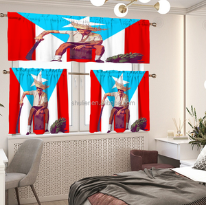 Rideaux courts personnalisés pour cuisine, 3 pièces, avec logo du drapeau de Porto <span class=keywords><strong>Rico</strong></span>, pour chambre et salon - Product Image 3