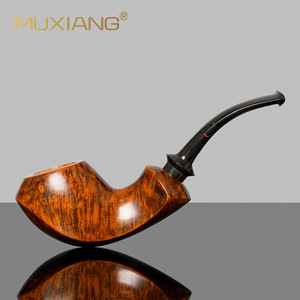 Muxiang Tobacco Pipe Bent Type Solid Briar Wood Handcrafted Men's Smoking Accessory - Product Image 1