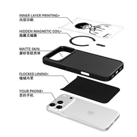 Coque de téléphone AG Feeling Black Edge avec motif garçon scientifique et ingénieur pour iPhone 17, 17 Pro Max, 16 Pro, 15, 15 Pro Max – Coque magnétique