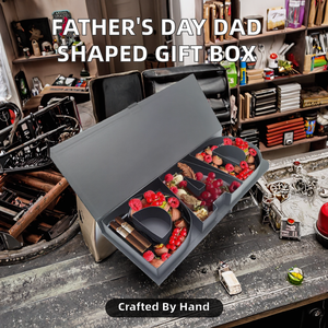 Vaderdagvormige Geschenkdoos-Zoete Bloem Charcuterie En Vulbare Chocolade Kartonnen 'Dad' Letter Mat Laminering Voedselveilig - Product Image 3