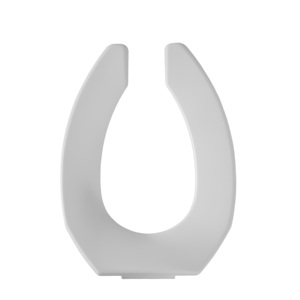 Asiento de <span class=keywords><strong>inodoro</strong></span> delantero abierto alargado de plástico sin <span class=keywords><strong>tapa</strong></span> Peso ligero para baño público, bisagras de plástico y bisagras de acero inoxidable - Product Image 5