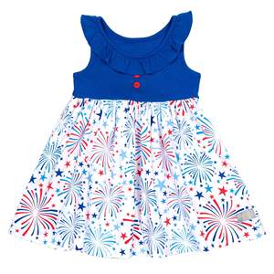 Nouvelles robes de boutique pour filles, vêtements pour enfants populaires en gros, vêtements pour bébés filles du 4 juillet - Product Image 5