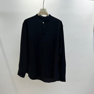 Nút xuống Mandarin cổ áo chống nhăn dài tay áo sơ mi giản dị cho nam giới và phụ nữ trong đơn giản màu sắc rắn mùa xuân pha trộn vải - Product Image 2