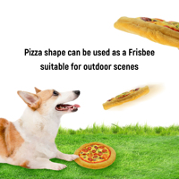 Nouveaux accessoires pour animaux de compagnie au design original, en peluche durable, en polyester résistant aux taches, en forme de pizza, jouets à mâcher pour chats
