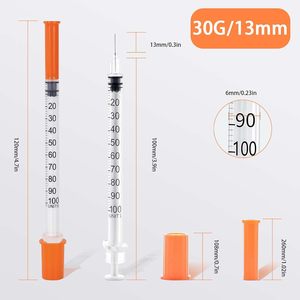 Veterinary Insulin <b>Syringe</b> and Needles 0.5ml/1ml 30G <b>Disposable</b> Safety Animal Use - Product Image 2