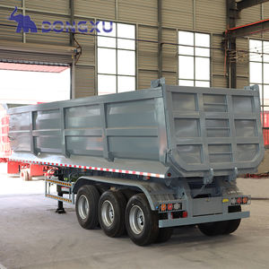 QUEST transport d'agrégats de charbon ou de gravier arrière hydraulique 45 mètre cube en forme de U 4 essieux remorques à benne basculante <span class=keywords><strong>semi</strong></span>-remorque - Product Image 5
