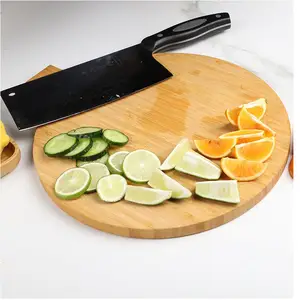 china wholesale suppliers eco green natural bamboo cutting board wooden chopping board round paddle with handle