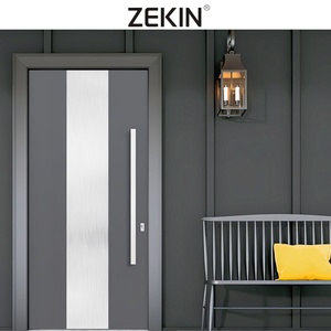 ZEKIN - Puerta Pivotante de Acero de Seguridad de Calidad, Diseño Moderno para Apartamentos, Salas de Estar, Villas, Entrada Principal, Aleación de Aluminio y Vidrio - Product Image 6