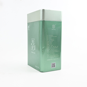 Wholesale Printed Rectangular Tea Tin Container Matte Body <b>Silver</b> <b>Top</b> Metal Tin Can for Bulk Chinese Tea Brand Packing - Product Image 2