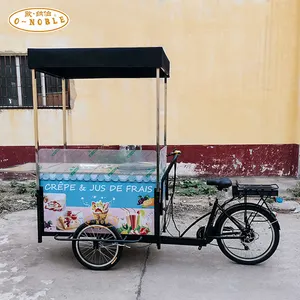 O-NOBLE 3 roues vélo chaud chien gaufre vélo boeuf tricycle crêpe camion de livraison