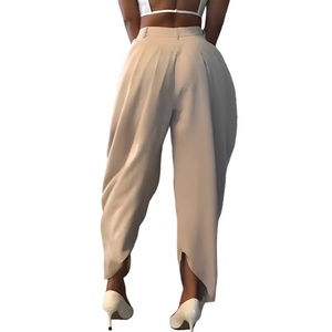 <span class=keywords><strong>Pantalon</strong></span> cargo harem <span class=keywords><strong>chic</strong></span> pour <span class=keywords><strong>femme</strong></span>, tendance automne 2025, taille mi-haute, avec design plissé, style décontracté de rue - Product Image 2