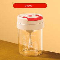Gobelet auto-mélangeur en verre transparent de 350 ml avec mesure, fonctionne sur piles, verrerie électrique pour mélanger