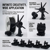 Filament PETG CF en fibre de carbone, filament d'imprimante 3D PETG 1,75 mm 1 kg, qualité industrielle, fil universel FDM pour imprimante 3D