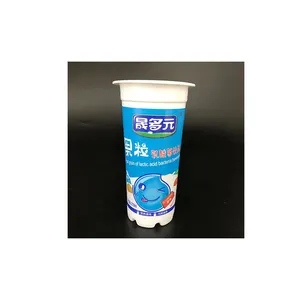 Custom Printed 7oz Disposable Empty Slim Shaped Plastic Yogurt Cups With Alu Foil Lids