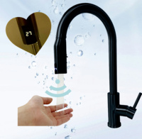 Robinet de cuisine Shuaiziqi à affichage numérique LED, capteur tactile, avec douchette extractible en acier inoxydable, idéal pour les hôtels et salles de bain – Vente chaude