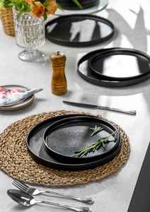 Logotipo personalizado Mate fino plano negro <span class=keywords><strong>melamina</strong></span> <span class=keywords><strong>vajilla</strong></span> Fruta <span class=keywords><strong>melamina</strong></span> comida servir platos plato <span class=keywords><strong>melamina</strong></span> - Product Image 3