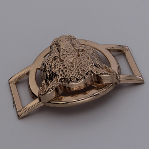 Hebilla metálica con cabeza de leopardo para bolsos y ropa, cierre decorativo duradero - Product Image 1
