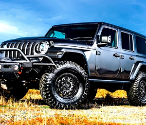 Jantes tout-terrain monobloc forgées en aluminium aéronautique simulé Beadlock pour <span class=keywords><strong>Jeep</strong></span> <span class=keywords><strong>Wrangler</strong></span> JL <span class=keywords><strong>JK</strong></span>, 5x127 Noir mat 4x4 SUV - Product Image 2